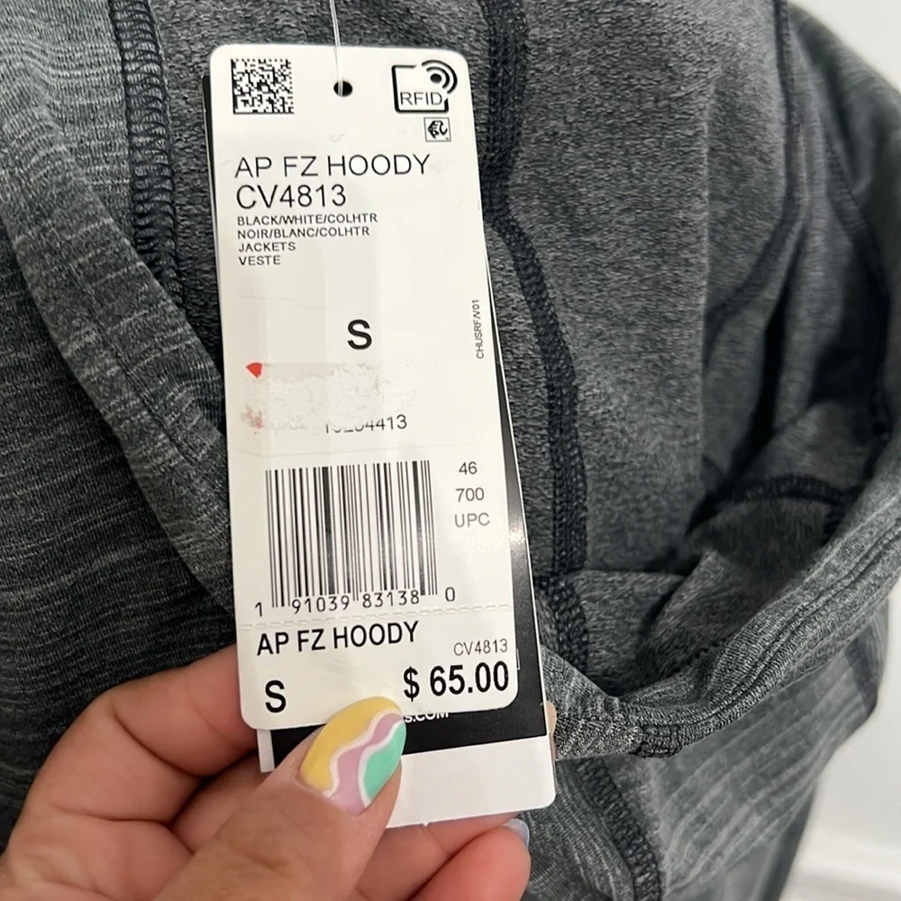 Adidas Zip Up Hoody Gray Small Unisex New with Tags